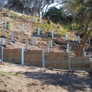 Retaining wall installation in Wellington