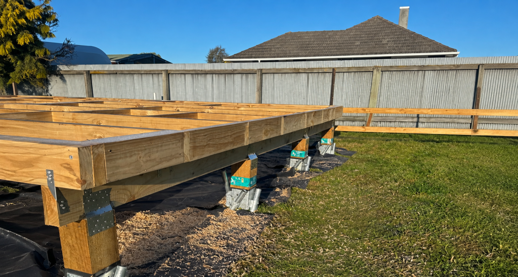 Ecopile in use on a residential project for a concrete-free foundation