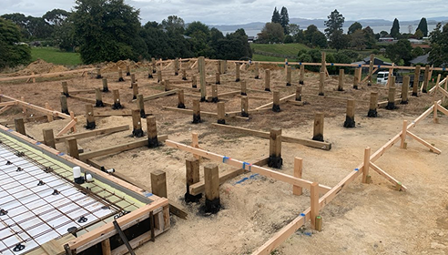 Ecopile Concrete-Free Tiny Home Cabin Foundation installation
